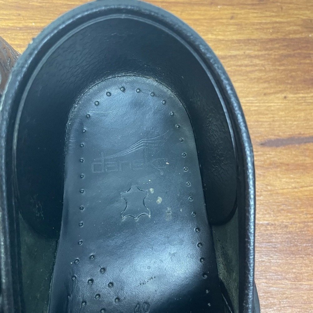 Dansko Black Professional Clog Tooled Leather Emb… - image 8